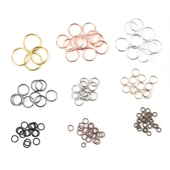 Picture of Iron Based Alloy Open Jump Rings Findings For Jewelry Making Multicolor Round