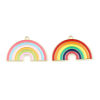 Imagen de Zamak Colección Meteorológica Colgantes Arco Iris Chapado en Oro Multicolor Esmalte 31mm x 20mm, 10 Unidades