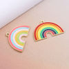 Imagen de Zamak Colección Meteorológica Colgantes Arco Iris Chapado en Oro Multicolor Esmalte 31mm x 20mm, 10 Unidades