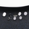 Imagen de Acero Inoxidable Pendientes Ronda Tono de Plata Base Camafeo (Apta 6mm) 8mm Diámetro, Post/ Wire Size: (21 gauge), 20 Unidades