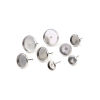 Imagen de Acero Inoxidable Pendientes Ronda Tono de Plata Base Camafeo (Apta 6mm) 8mm Diámetro, Post/ Wire Size: (21 gauge), 20 Unidades
