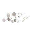 Immagine di Acciaio Inossidabile Orecchini a Perno Tondo Tono Argento Può Essere Incollato (Adatti 4mm) 12mm x 4mm, Posta / Filo Dimensione: (21 misura), 50 Pz
