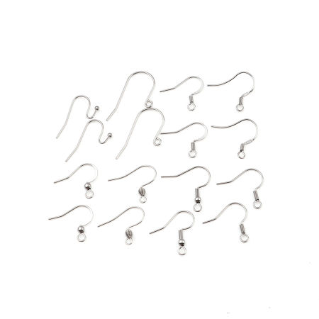 Stainless Steel Ear Wire Hooks Earring Hook W/ Loop 