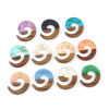 Picture of Resin & Wood Wood Effect Resin Charms Swirl Natural 28mm x 24mm, 3 PCs