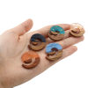 Picture of Resin & Wood Wood Effect Resin Charms Swirl Natural 28mm x 24mm, 3 PCs