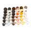 Immagine di Ottone Aperto Regolabile Basi per Cabochon Anello Tondo Multicolore 17.3mm (taglia di US: 7), 10 Pz