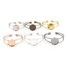 Picture of Brass Cabochon Settings Open Cuff Bangles Bracelets Findings Round Multicolor (Fits 20mm Dia.) 17cm(6 6/8") long