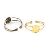 Picture of Brass Cabochon Settings Open Cuff Bangles Bracelets Findings Round Multicolor (Fits 20mm Dia.) 17cm(6 6/8") long