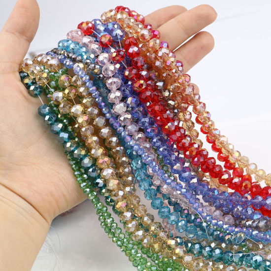 Picture of Glass Beads Round AB Rainbow Color Plating Faceted