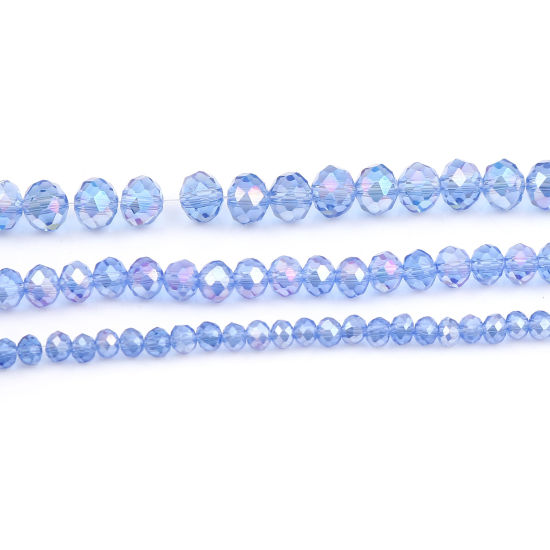Picture of Glass Beads Round AB Rainbow Color Plating Faceted