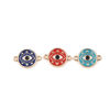 Picture of Zinc Based Alloy Connectors Round Gold Plated Evil Eye Enamel 19mm x 13mm, 10 PCs