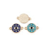 Picture of Zinc Based Alloy Connectors Round Gold Plated Evil Eye Enamel 19mm x 13mm, 10 PCs