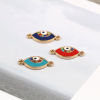 Picture of Zinc Based Alloy Religious Connectors Marquise Gold Plated Enamel Multicolor Rhinestone 21mm x 10mm, 10 PCs