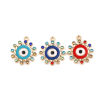 Picture of Zinc Based Alloy Religious Charms Sun Gold Plated Evil Eye Enamel Multicolor Rhinestone 19mm x 17mm, 10 PCs