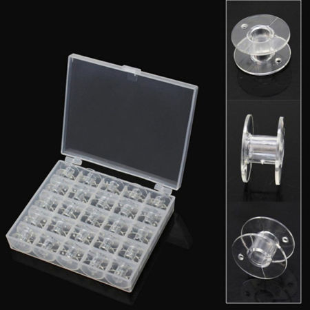 Plastic Bobbin Sewing Machine Spools Transparent Clear