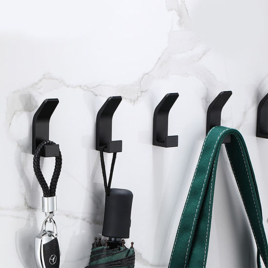 Bild von Aluminium Punch-Free Hooks Rack Wandtürrücken für Garderobe Handtasche