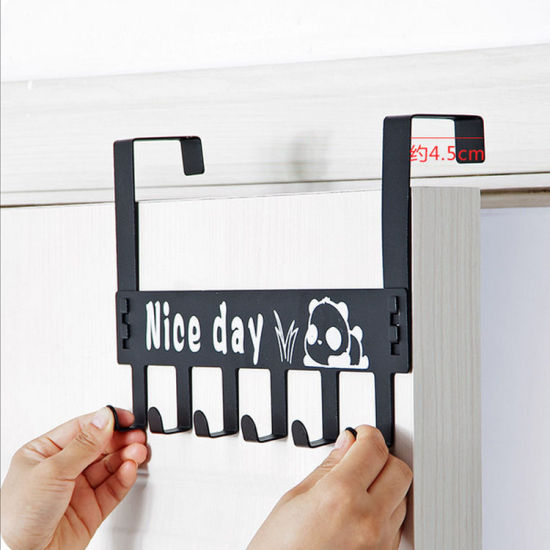 Picture of Carbon Steel Punch-Free Over The Door Hook Hanger Heavy-duty Organizer For Coat Towel Bag