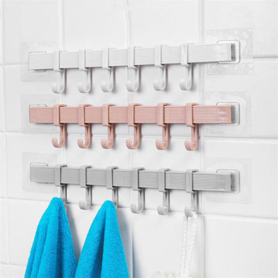 Picture of Wall-mounted Self Adhesive Hanger Hooks Heavy-duty Organizer For Coat Towel Bag