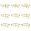 Picture of Copper Anklet 14K Real Gold Plated Hexagon Initial Alphabet/ Capital Letter Clear Rhinestone 21.5cm(8 4/8") long, 1 Set ( 2 PCs/Set)
