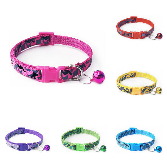 Picture of Camouflage Polyester Adjustable Dog Collars With Bell Pet Supplies Accessories