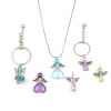 Picture of Zinc Based Alloy & Acrylic Religious Pendants Angel Antique Silver Color At Random Color Wing 1 Packet ( 10 PCs/Set)