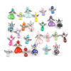 Picture of Zinc Based Alloy & Acrylic Religious Pendants Angel Antique Silver Color At Random Color Wing 1 Packet ( 10 PCs/Set)