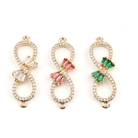 Латунь Коннекторы Символ бесконечности Позолоченный Бант 31мм x 10мм, 2 ШТ