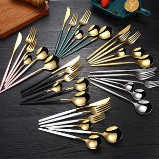 Picture of 430 Stainless Steel Knife Fork Spoon Tableware Gift