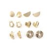 Picture of Zinc Based Alloy Ear Post Stud Earrings Real Gold Plated Geometric W/ Loop