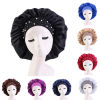Изображение Satin Rhinestone Elastic Night Sleep Cap Hair Care Beauty Bonnet Hat