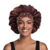 Изображение Satin Rhinestone Elastic Night Sleep Cap Hair Care Beauty Bonnet Hat