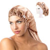 Изображение Satin Rhinestone Elastic Night Sleep Cap Hair Care Beauty Bonnet Hat