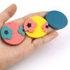 Picture of Polymer Clay Pendants Round Disc Yellow Flower 4cm Dia., 3 PCs