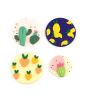 Picture of Polymer Clay Pendants Round Disc Peach Pink Cactus 4.8cm Dia., 2 PCs