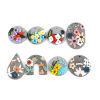 Picture of Polymer Clay Pendants Round Disc Multicolor Flower 2 PCs