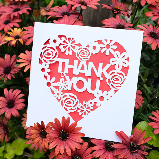 Picture of Iridescent Paper Hollow Love Heart Mother's Day Greeting Card
