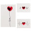 Изображение Paperboard PU Leather 3D Heart Greeting Card