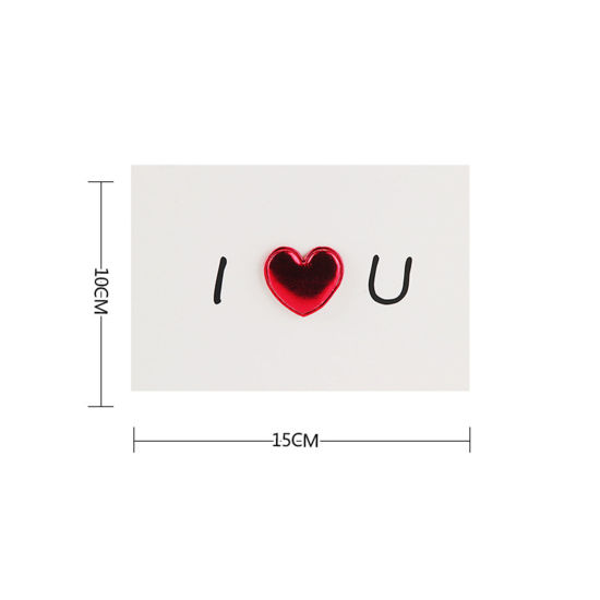Picture of Paperboard PU Leather 3D Heart Greeting Card