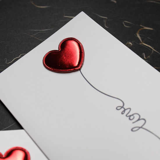 Image de Carte De Voeux De Coeur 3D En Cuir Pu En Carton