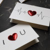 Picture of Paperboard PU Leather 3D Heart Greeting Card
