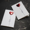Picture of Paperboard PU Leather 3D Heart Greeting Card