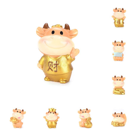 Luck Wealth Bull Series Resin Micro Landscape Miniature Decoration