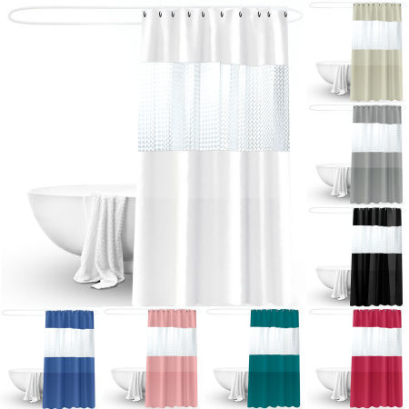 Translucent Mosaic PEVA Waterproof Mildewproof Shower Curtain