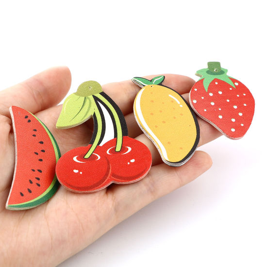 Image de Pendentifs en PU Fruits 46mm x 29mm, 5 Pcs