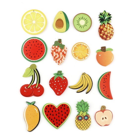 Image de Pendentifs en PU Fruits 46mm x 29mm, 5 Pcs