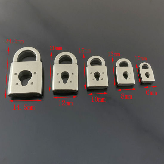 Picture of Stainless Steel Charms Lock 10mm x 6mm, 3 PCs