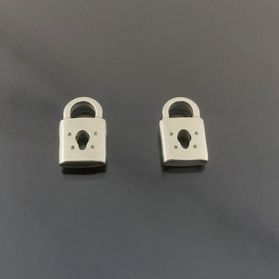 Picture of Stainless Steel Charms Lock 10mm x 6mm, 3 PCs