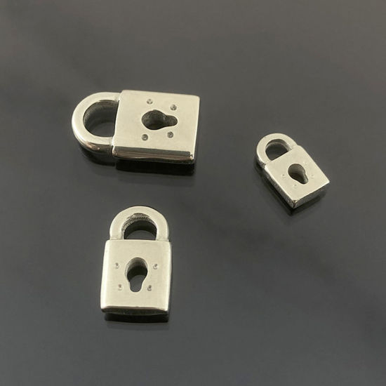 Picture of Stainless Steel Charms Lock 10mm x 6mm, 3 PCs