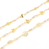 Imagen de Latón Imitación de perla Cadenas Chapado en Oro Blanco 6mm, 1 M