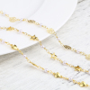 Imagen de Latón Imitación de perla Cadenas Chapado en Oro Blanco 6mm, 1 M